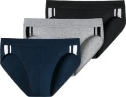 SCHIESSER 95/5 Stretch Rio Slips (3-pack) - Zwart - Blauw En Grijs - Maat: M -Merkloos Soldes 1200x923