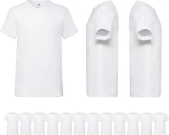 12 Pack Witte Shirts Fruit Of The Loom Ronde Hals Maat XXXL (3XL) Valueweight