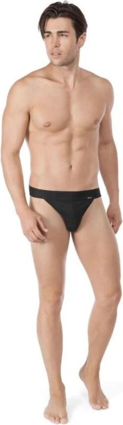 Heren String Skiny Katoen | Black | XXL