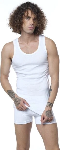 Premium Kwaliteit - Heren Onderhemden - Zonder Zijnaad - 100% Katoen - Witte Hemden - 2 Stuks - Maat S