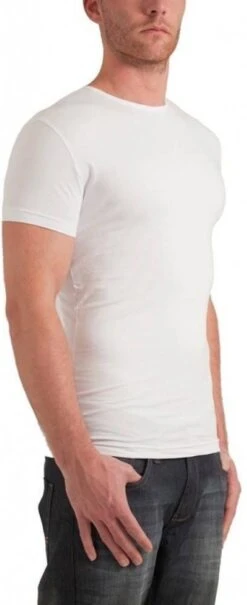 Garage 201 - Bodyfit T-shirt Ronde Hals Korte Mouw Wit L 95% Katoen 5% Elastan 23 Garage 201 - Bodyfit T-shirt Ronde Hals Korte Mouw Wit L 95% Katoen 5% Elastan -Merkloos Soldes 490x1200