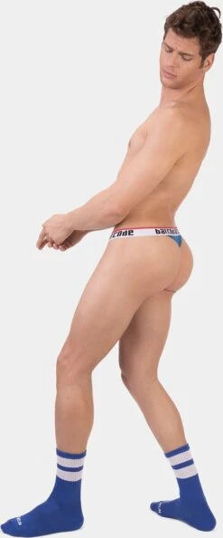 Barcode Berlin Thong Miran Blue - MAAT S - Heren Ondergoed - String Voor Man - Mannen String -Merkloos Soldes 499x1200