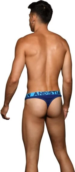 Andrew Christian Happy String Navy Blauw - Maat L - Heren Ondergoed - Herenstring -Merkloos Soldes 528x1200