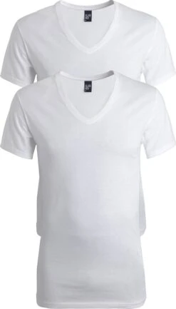 Alan Red - Dean V-Hals T-Shirt Wit (2Pack) - Maat M - Slim-fit