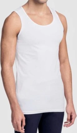 Merkloos Onderhemden - Hemden Heren - Onderhemd Heren - Wit - 100% Katoen - Tanktop Heren - Mouwloos - Heren Ondergoed - Ronde Hals - Ondergoed Heren