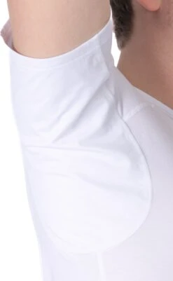 ConfidenceForAll® Heren Premium Anti Zweet Shirt Met Ingenaaide Okselpads - Zijdezacht Modal En Verkoelend Katoen - Maat L V-hals Wit -Merkloos Soldes 740x1200