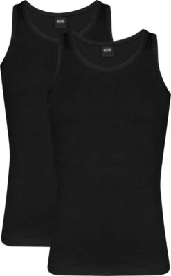 2-pack: Hugo Boss Stretch Singlets Slim Fit - O-hals - Zwart - Maat XXL