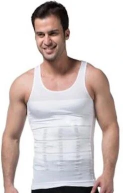 Merkloos Corrigerend Hemd Mannen - Body Buik Shapewear Shirt - Figuurcorrigerend Correctie Ondershirt - Slim Waist Shaper - Mouwloos Onderhemd - Wit Medium -Merkloos Soldes 767x1200 1