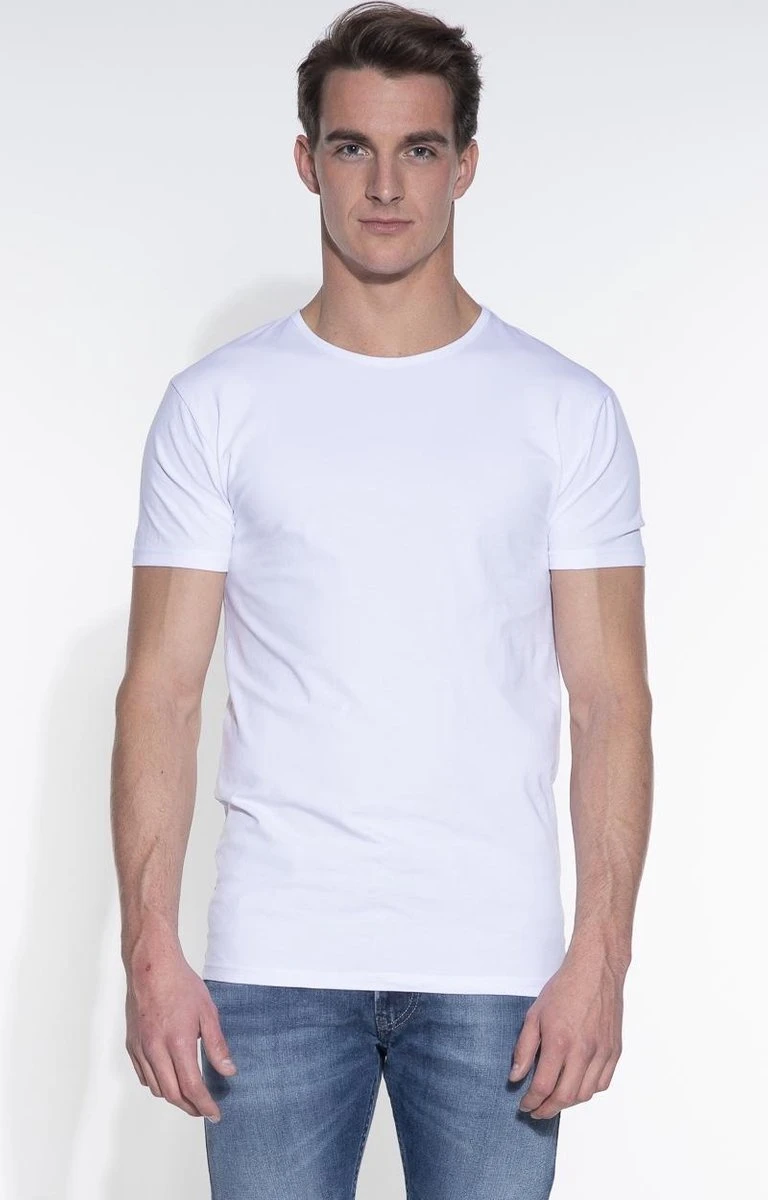 Garage 201 - Bodyfit T-shirt Ronde Hals Korte Mouw Wit L 95% Katoen 5% Elastan 5 Garage 201 - Bodyfit T-shirt Ronde Hals Korte Mouw Wit L 95% Katoen 5% Elastan – Image 3