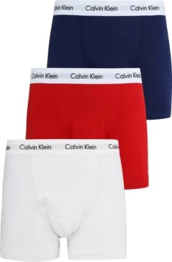 Calvin Klein Boxershorts - Heren - 3-pack - Wit/Blauw/Rood - Maat M -Merkloos Soldes 787x1200