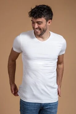 Suitable - T-shirt Wit Diepe V-hals Vibamboru Bamboe Stretch 2Pack - Maat L - Slim-fit -Merkloos Soldes 800x1200 44
