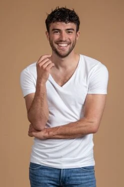 Suitable - T-shirt Wit Diepe V-hals Vibamboru Bamboe Stretch 2Pack - Maat L - Slim-fit -Merkloos Soldes 800x1200 45