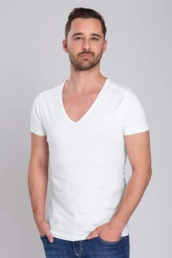 Suitable - T-shirt Wit Diepe V-hals Vibamboru Bamboe Stretch 2Pack - Maat L - Slim-fit -Merkloos Soldes 800x1200 46