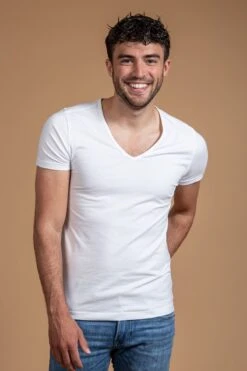 Suitable - T-shirt Wit Diepe V-hals Vitaru Stretch 2 Pack - Maat L - Slim-fit -Merkloos Soldes 800x1200 47