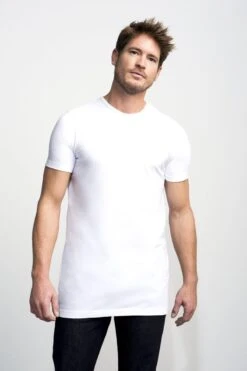 Slater 7700 - Basic Fit Extra Lang 2-pack T-shirt Ronde Hals Korte Mouw Wit XL 100% Katoen -Merkloos Soldes 800x1200 64