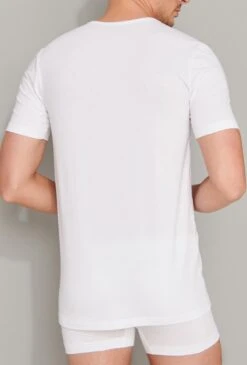 Schiesser Heren T-Shirt 2-Pack - 95/5 - Biologisch Katoen - XL - Wit -Merkloos Soldes 813x1200 7