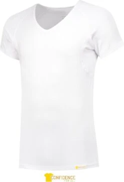 ConfidenceForAll® Heren Premium Anti Zweet Shirt Met Ingenaaide Okselpads - Zijdezacht Modal En Verkoelend Katoen - Maat L V-hals Wit -Merkloos Soldes 820x1200 5
