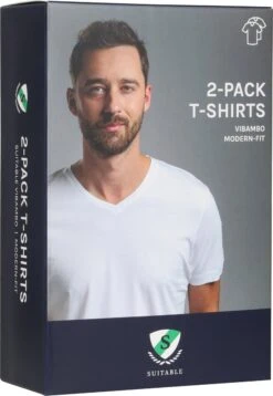 Suitable - V Hals Bamboe T-Shirt Heren 2-Pack - Modern-fit Maat L - Duurzaam -Merkloos Soldes 829x1200 12