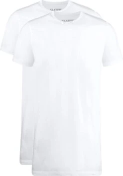 Slater 7700 - Basic Fit Extra Lang 2-pack T-shirt Ronde Hals Korte Mouw Wit XL 100% Katoen -Merkloos Soldes 834x1200 2