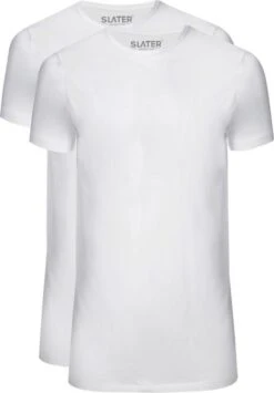 Slater 7700 - Basic Fit Extra Lang 2-pack T-shirt Ronde Hals Korte Mouw Wit XL 100% Katoen -Merkloos Soldes 836x1200 1