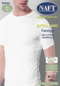 Naft Extra Lange T Shirts 4pack Wit XL-XXL -Merkloos Soldes 838x1200 6