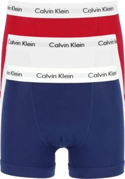 Calvin Klein Boxershorts - Heren - 3-pack - Wit/Blauw/Rood - Maat M -Merkloos Soldes 840x1200