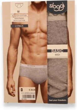 Sloggi Men Basic Heren Midi Slip - 2-pack - Grey Marle - Maat L -Merkloos Soldes 847x1200
