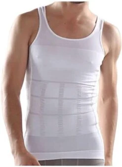 Merkloos Corrigerend Hemd Mannen - Body Buik Shapewear Shirt - Figuurcorrigerend Correctie Ondershirt - Slim Waist Shaper - Mouwloos Onderhemd - Wit XL -Merkloos Soldes 876x1200 1