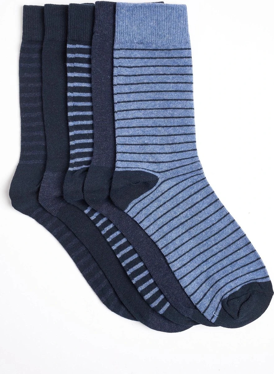 WE Fashion Heren Fijngebreide Gestreepte Sokken 5P - Maat 43-46 4 WE Fashion Heren Fijngebreide Gestreepte Sokken 5P - Maat 43-46 – Image 2