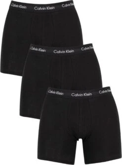 Calvin Klein Cotton Stretch Boxer Brief (3-pack) - Heren Boxers Extra Lang - Zwart Met Zwarte Tailleband - Maat: XL -Merkloos Soldes 885x1200