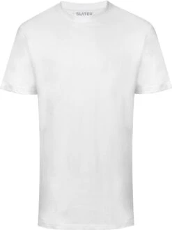 Slater 2500 - BASIC 2-pack T-shirt Ronde Hals Korte Mouw Wit XL 100% Katoen