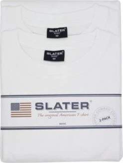 Slater 2500 - BASIC 2-pack T-shirt Ronde Hals Korte Mouw Wit XL 100% Katoen -Merkloos Soldes 904x1200 3