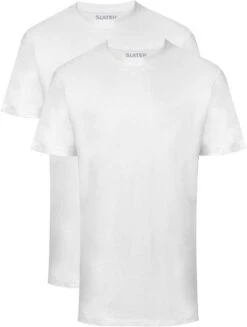 Slater 2500 - BASIC 2-pack T-shirt Ronde Hals Korte Mouw Wit XL 100% Katoen -Merkloos Soldes 906x1200 7