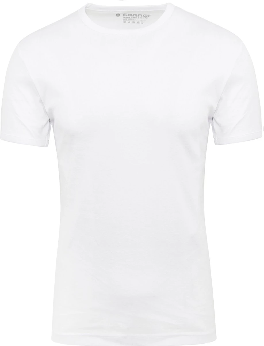 Garage 201 - Bodyfit T-shirt Ronde Hals Korte Mouw Wit L 95% Katoen 5% Elastan 7 Garage 201 - Bodyfit T-shirt Ronde Hals Korte Mouw Wit L 95% Katoen 5% Elastan – Image 5