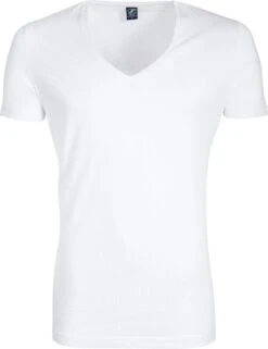 Suitable - T-shirt Wit Diepe V-hals Vibamboru Bamboe Stretch 2Pack - Maat L - Slim-fit -Merkloos Soldes 922x1200