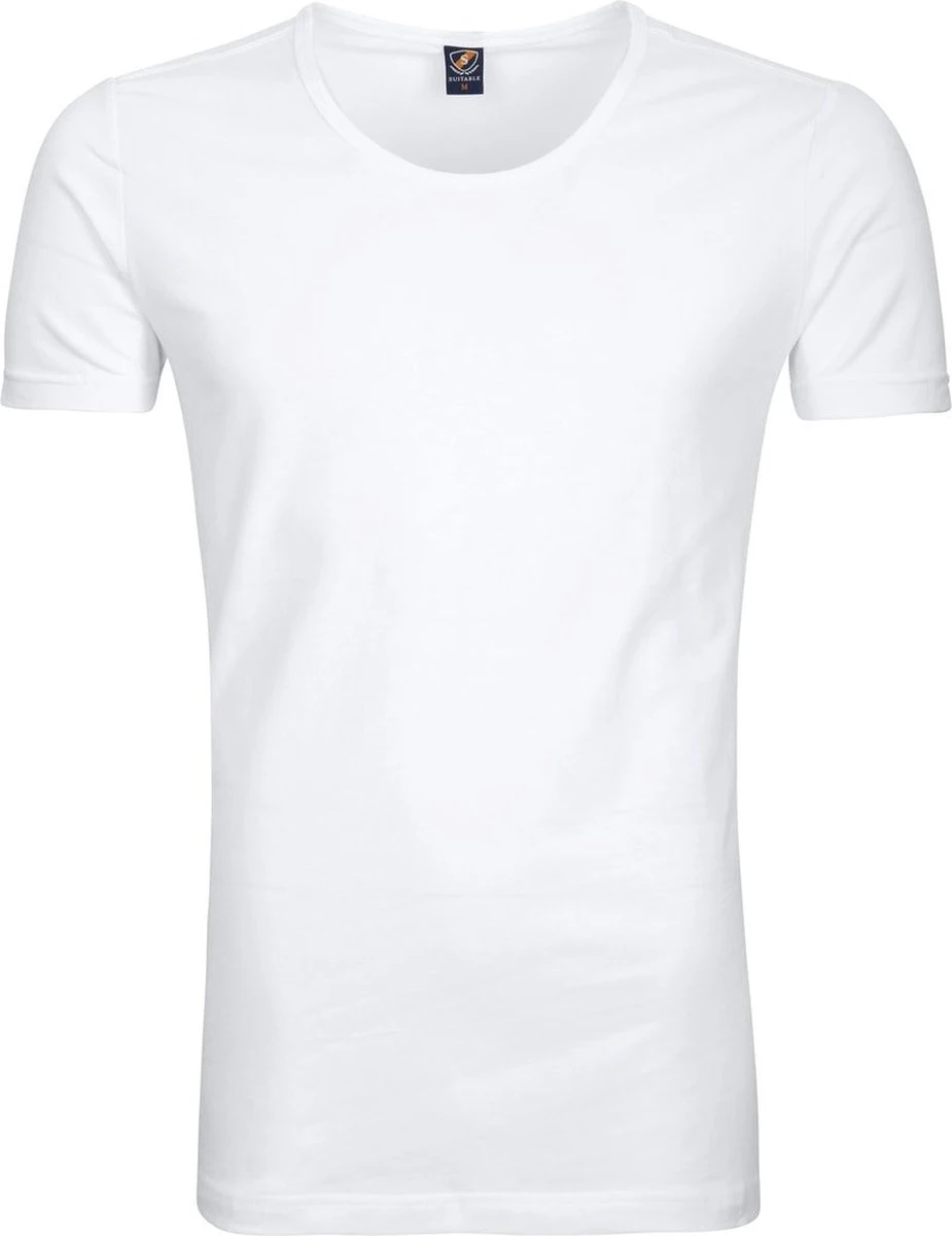 Suitable - T-shirt Wit Diepe O-hals Otaru Stretch 2-Pack - Maat L - Slim-fit 8 Suitable - T-shirt Wit Diepe O-hals Otaru Stretch 2-Pack - Maat L - Slim-fit – Image 6