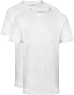 Slater 2500 - BASIC 2-pack T-shirt Ronde Hals Korte Mouw Wit L 100% Katoen -Merkloos Soldes 937x1200 4