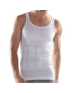 Merkloos Corrigerend Hemd Mannen - Body Buik Shapewear Shirt - Figuurcorrigerend Correctie Ondershirt - Onderhemd - Wit - Large -Merkloos Soldes 937x1200 7