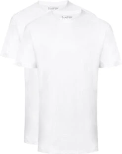 Slater 2500 - BASIC 2-pack T-shirt Ronde Hals Korte Mouw Wit L 100% Katoen -Merkloos Soldes 950x1200 7