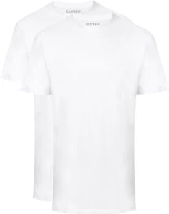 Slater 2500 - BASIC 2-pack T-shirt Ronde Hals Korte Mouw Wit XL 100% Katoen -Merkloos Soldes 951x1200