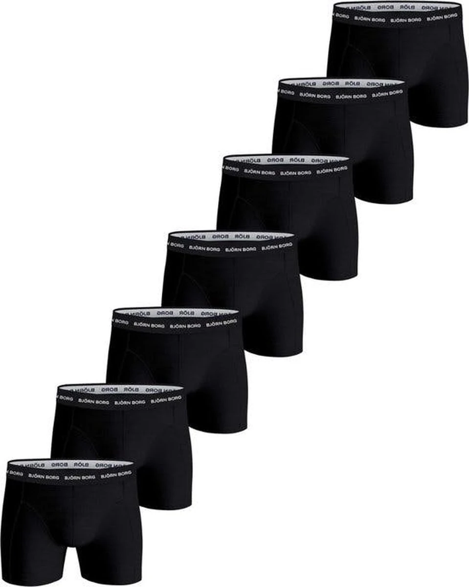 Björn Borg - Heren Onderbroeken 7-Pack Boxers Zwart Solid - Zwart - Maat M 5 Björn Borg - Heren Onderbroeken 7-Pack Boxers Zwart Solid - Zwart - Maat M – Image 3