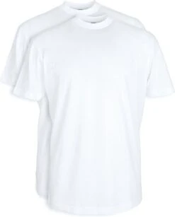 Suitable - T-Shirt Wit Hoge O-hals Obra 2-Pack - Maat L - Regular-fit
