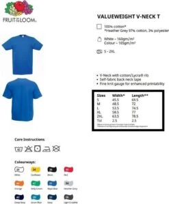 5 Pack Witte Shirts Fruit Of The Loom V-hals Maat M -Merkloos Soldes 990x1200 2