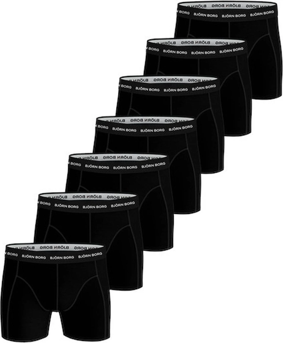 Björn Borg - Heren Onderbroeken 7-Pack Boxers Zwart Solid - Zwart - Maat M 3 Björn Borg - Heren Onderbroeken 7-Pack Boxers Zwart Solid - Zwart - Maat M