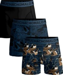 Muchachomalo - 3-pack Onderbroeken Heren - Effen Kleur + Print - Elastisch Katoen - Zachte Waistband